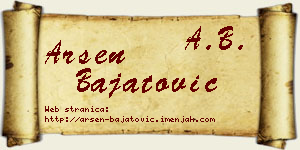 Arsen Bajatović vizit kartica
